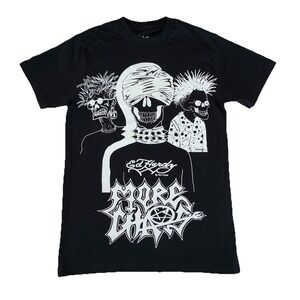 Ken Carson x Ed Hardy T Shirt S Black More Chaos &‎ Friends Tee Fitted NEW